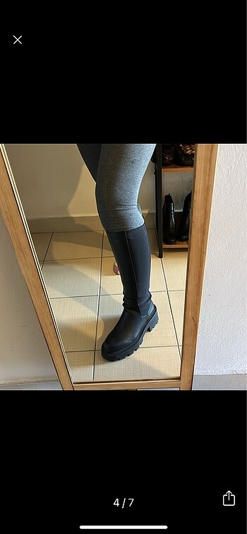 42 Beden siyah Renk Zara çizme büyük numara büyük beden hiç giyilmedi