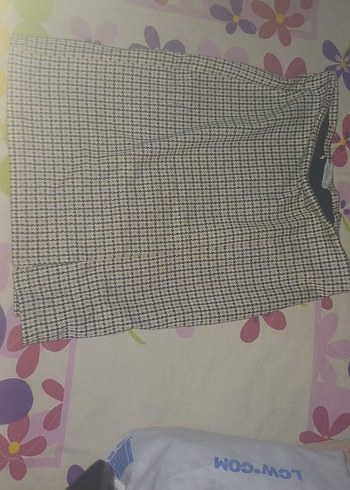 Gri Pilili Midi Mini Etek