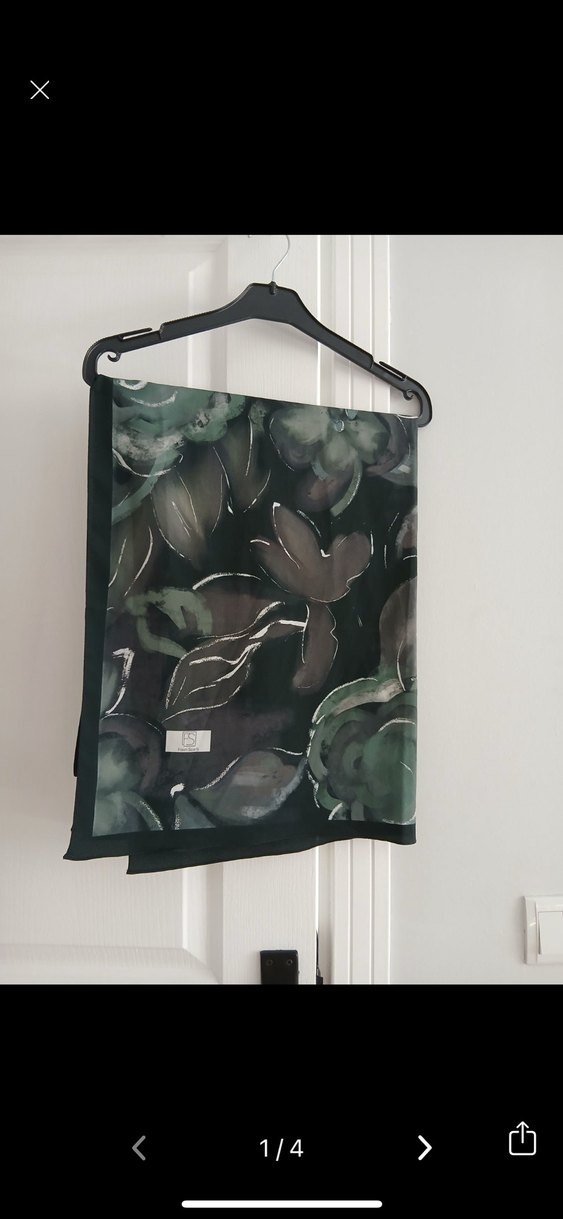 Siyah mint bordo şal - Görsel 2