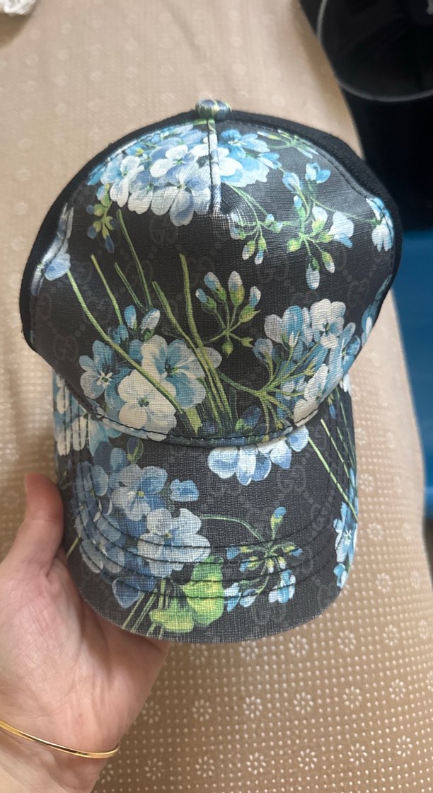 Gucci Gri Çiçek Desenli Erkek Şapka orjinal - Görsel 2