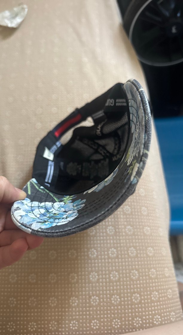 Gucci Gri Çiçek Desenli Erkek Şapka orjinal - Görsel 3