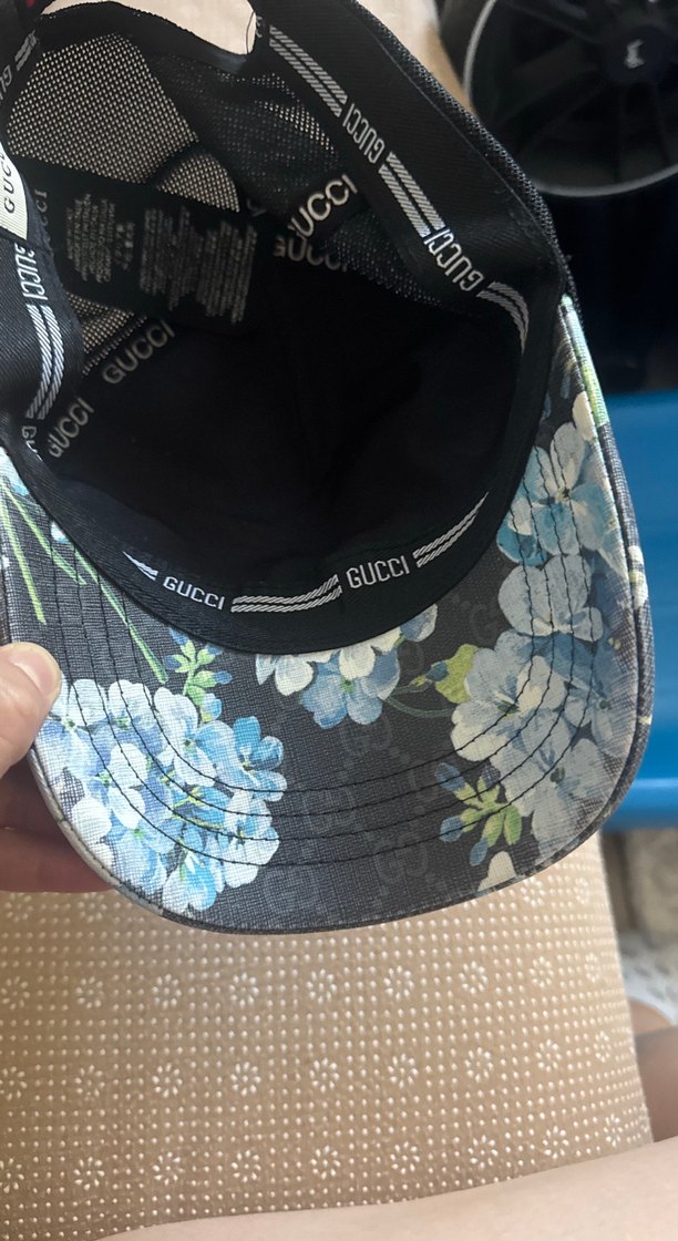 Gucci Gri Çiçek Desenli Erkek Şapka orjinal - Görsel 4