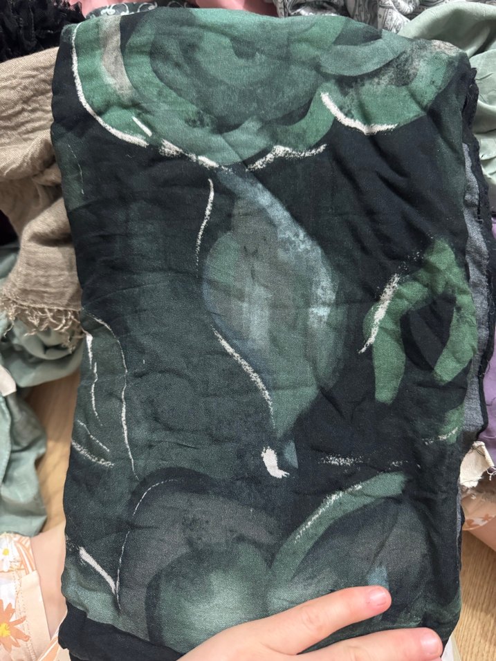 Koyu Yeşil siyah Şal freshscarf - Görsel 2