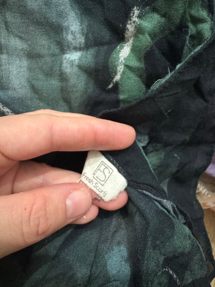 Koyu Yeşil siyah Şal freshscarf - Görsel 3