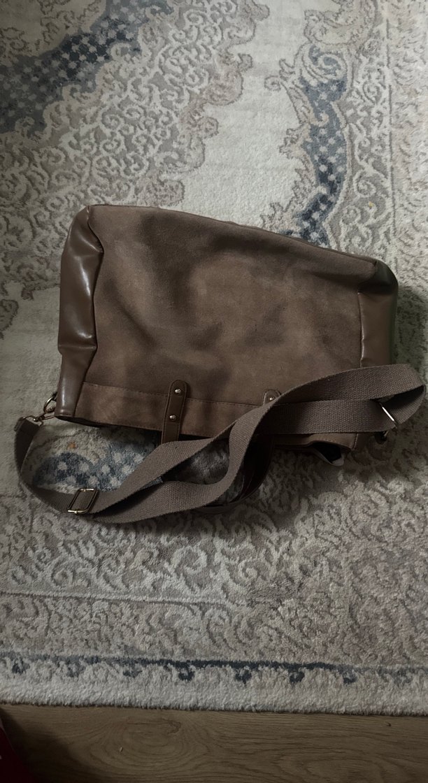 Bohem Tarz Kadın Süet Kahverengi Çanta - Görsel 2