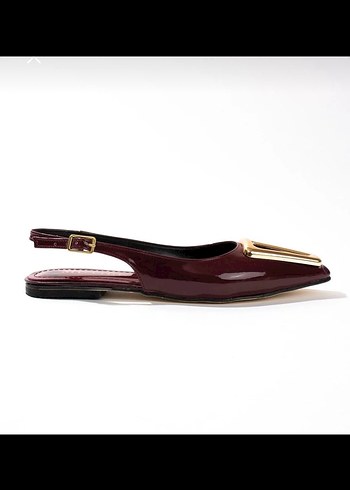 Bordo Parlak Tokalı Babet - Görsel 4