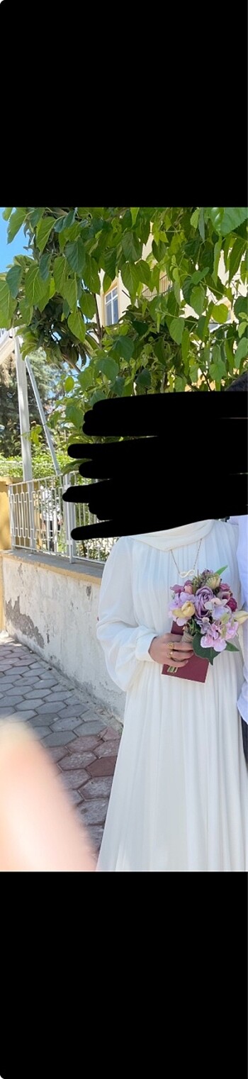 38 Beden beyaz Renk Tesettür nikah elbisesi