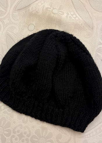 Siyah Örgü Kadın Bere - Görsel 3