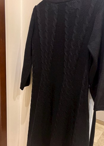 Siyah Triko Midi Elbise - Görsel 6