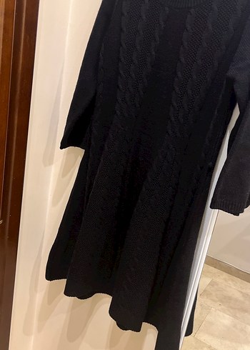 Siyah Triko Midi Elbise - Görsel 3