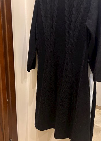 Siyah Triko Midi Elbise - Görsel 7