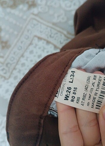 26 Beden kahverengi Renk kargo jeans koyu kahve