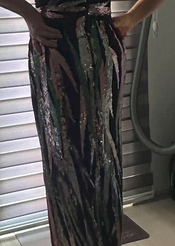 Çok Renkli Uzun Abiye Elbise - Görsel 3