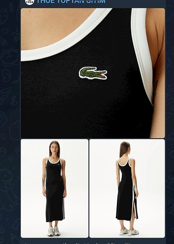 l Beden lacivert Renk Lacoste Kadın Lacivert ,Siyah Slim Fit Kolsuz Elbise ,L,