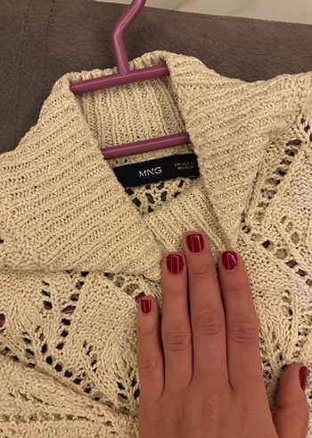 Mango Bej Bohem Yaka Detaylı Örgü Kadın Kazak - Görsel 2