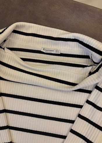 Kayık yaka Çizgili Uzun Kollu Kadın Triko - Görsel 2