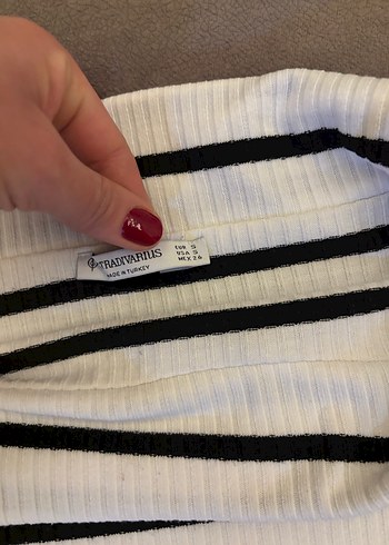 Kayık yaka Çizgili Uzun Kollu Kadın Triko - Görsel 3