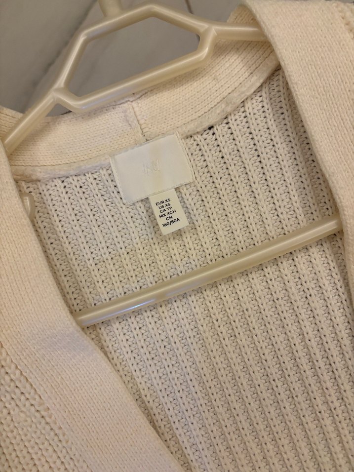 H&M Beyaz Triko Kadın Hırka - Görsel 2