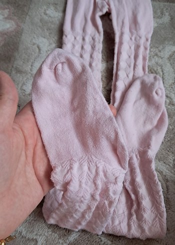 7 Yaş Beden 7-8 yaş Pembe Triko Çocuk Külotlu Çorap