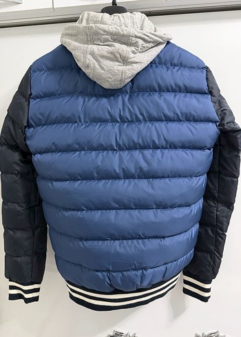 Mavi Siyah Fermuarlı Erkek Mont - Görsel 5