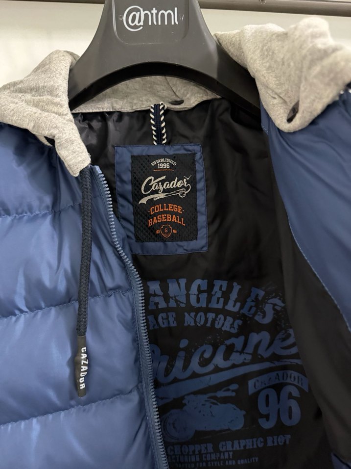 Mavi Siyah Fermuarlı Erkek Mont - Görsel 4