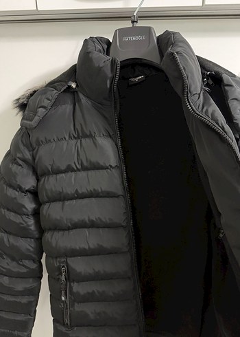 Kürk Detaylı Siyah Erkek Mont - Görsel 2