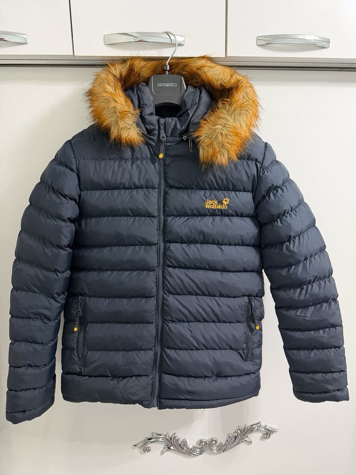 Kürklü Kapüşonlu Gri erkek Kışlık Mont - Görsel 4