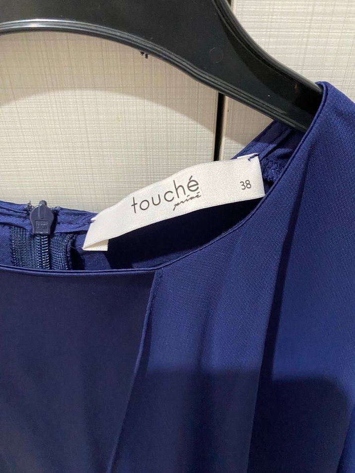 Mavi Uzun Kollu Drapeli Kadın Bluz - Görsel 3