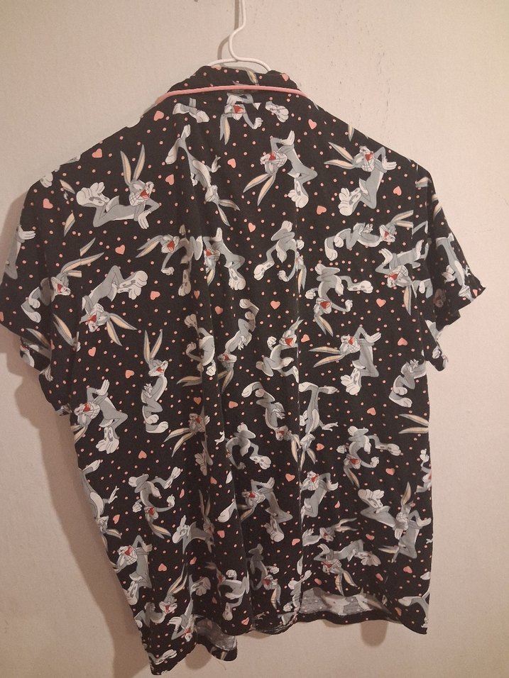 Pastel Tavşanlı Siyah Kısa Kollu pijama — görsel 5/5