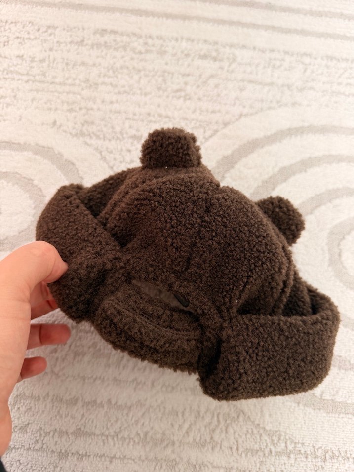 Kahverengi Kadın Peluş Bere - Görsel 4