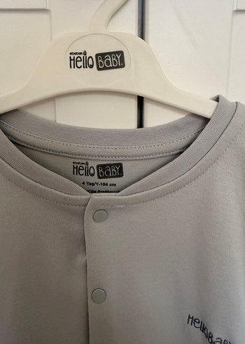 Gri Düğmeli Erkek Çocuk Sweatshirt - Görsel 2