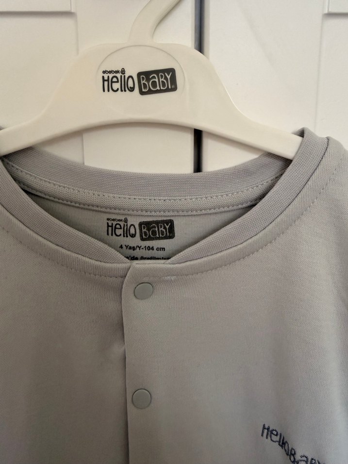 Gri Düğmeli Erkek Çocuk Sweatshirt - Görsel 2