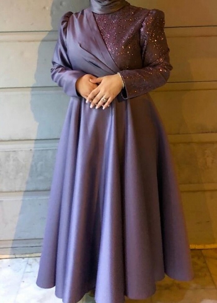 Lila tesettür abiye - Görsel 2
