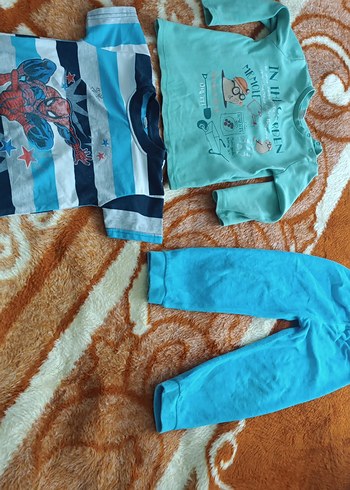 Mavi Baskılı Uzun Kollu Erkek Tişörtü - Görsel 3