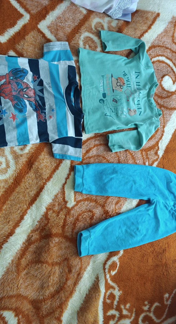 Mavi Baskılı Uzun Kollu Erkek Tişörtü - Görsel 3