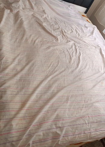 Pastel Çizgili Beyaz çarşaf - Görsel 4