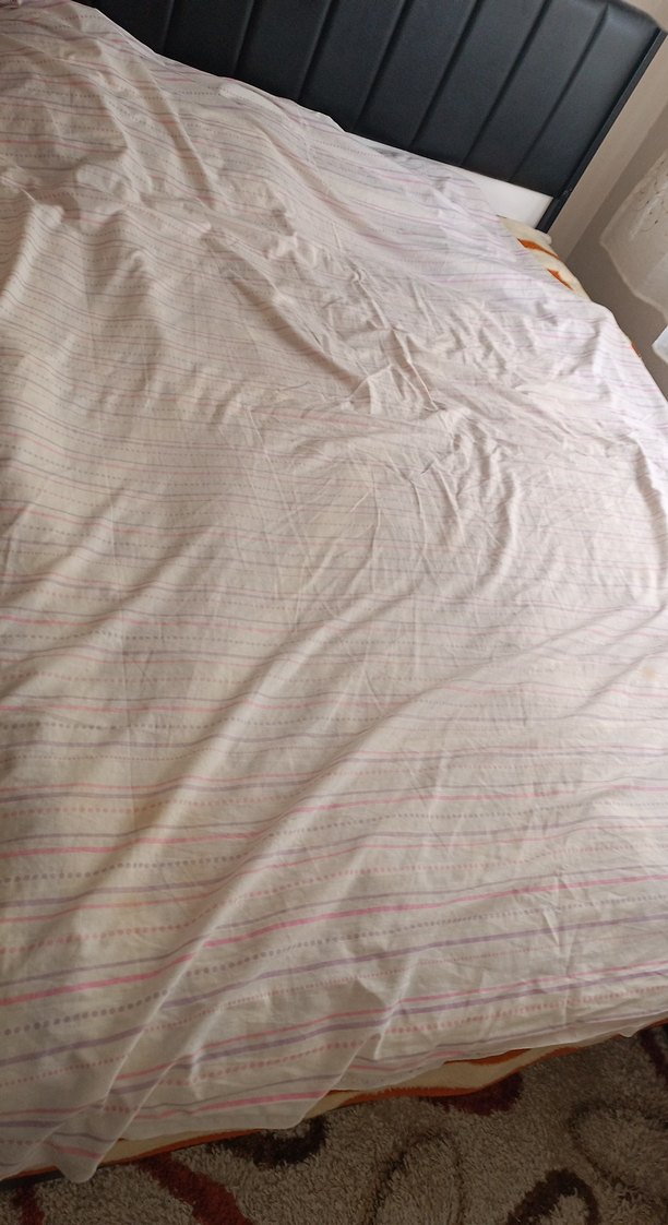 Pastel Çizgili Beyaz çarşaf - Görsel 4