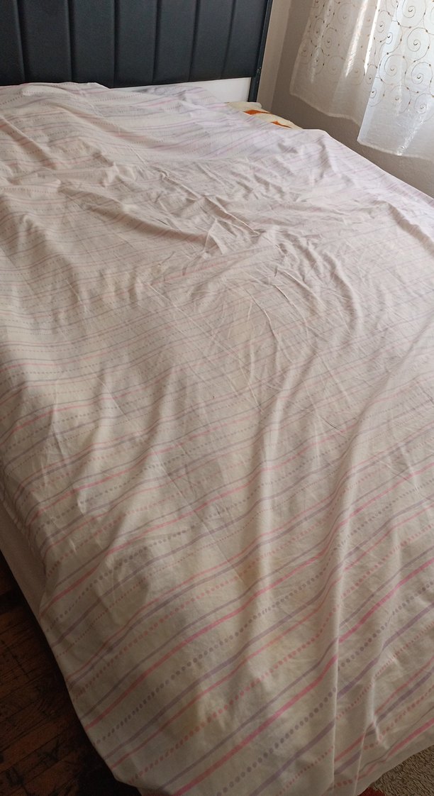 Pastel Çizgili Beyaz çarşaf - Görsel 3