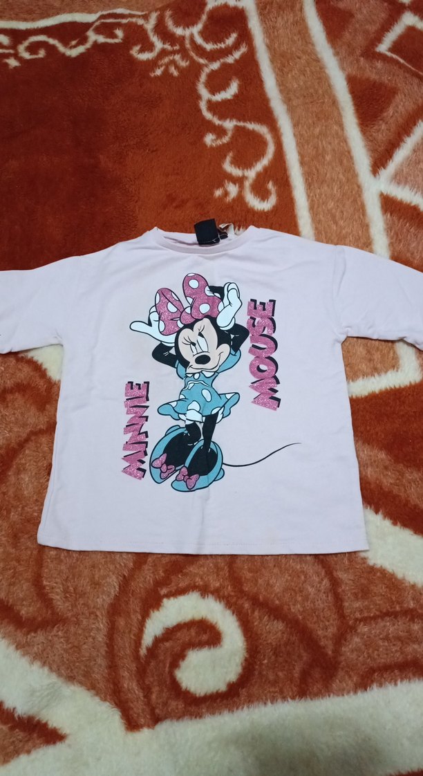 Pembe Minnie Mouse Baskılı Kız Sweatshirt - Görsel 2