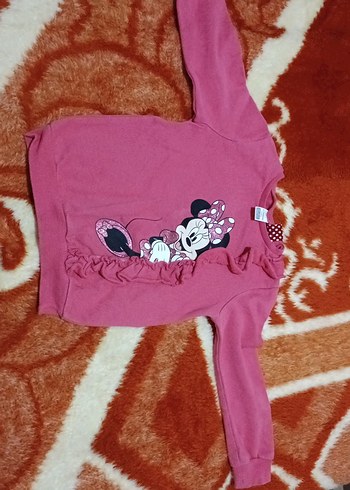 Pembe Minnie Baskılı Kız Sweatshirt - Görsel 2