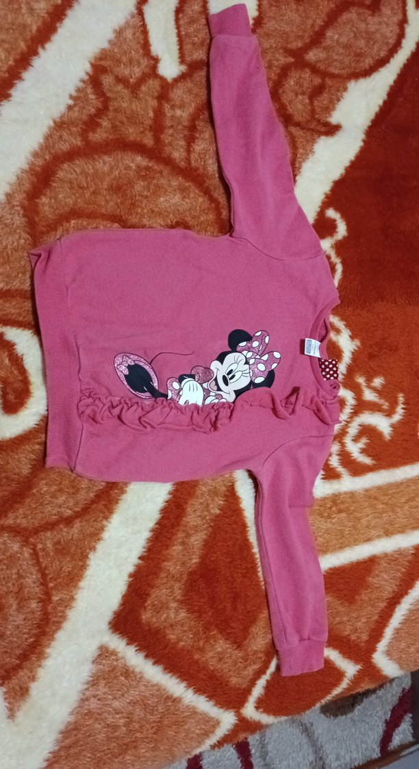 Pembe Minnie Baskılı Kız Sweatshirt - Görsel 2