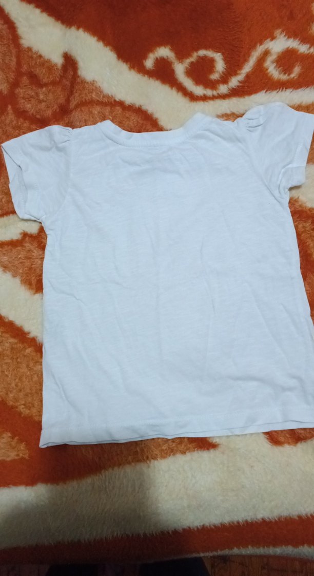 Kız Çocuk Beyaz Kısa Kollu Tişört - Görsel 2