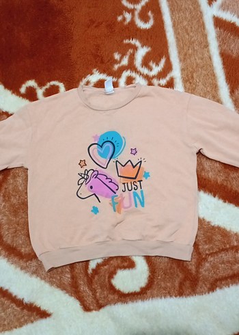 Kız Çocuk Baskılı Camel Sweatshirt - Görsel 2