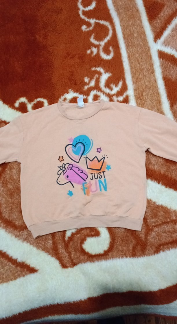 Kız Çocuk Baskılı Camel Sweatshirt - Görsel 2