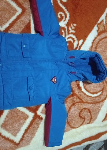 Mavi Kapüşonlu Erkek Çocuk Mont - Görsel 2