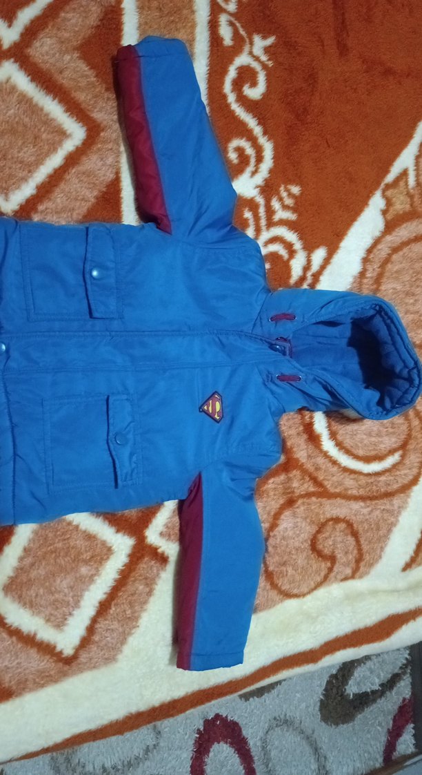 Mavi Kapüşonlu Erkek Çocuk Mont - Görsel 2