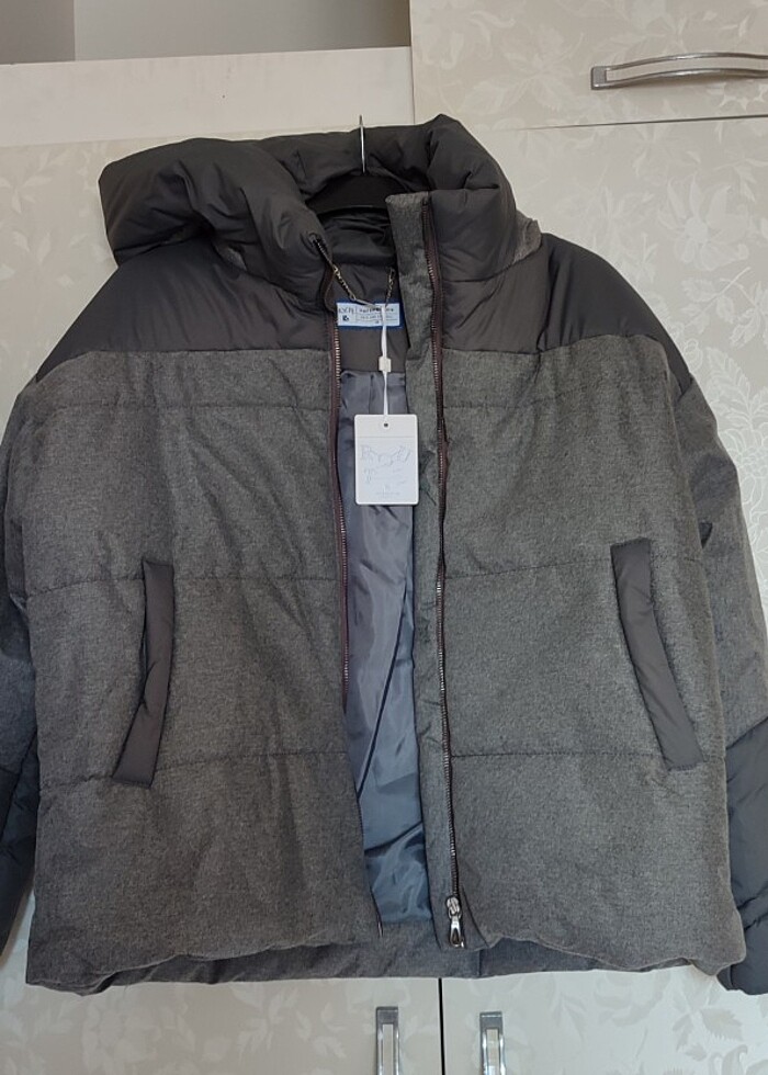 Kadın gri mont bol kesim 36-38 beden - Görsel 5