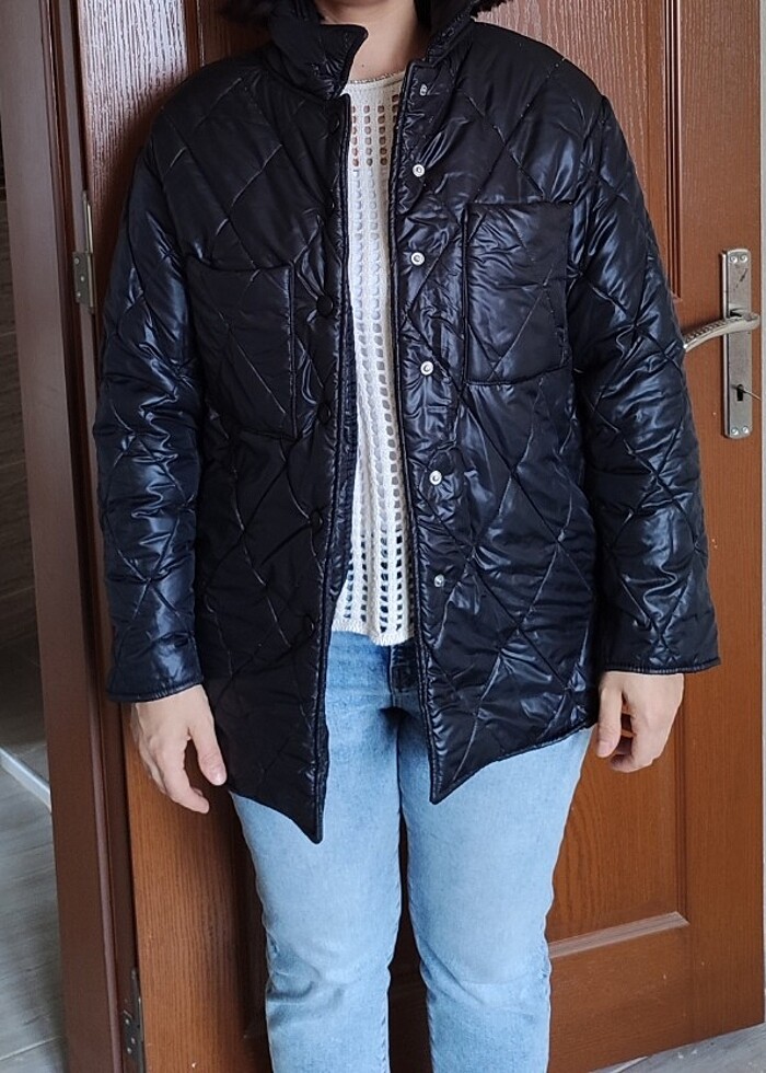 Kadın içi peluş mont M beden sıfır/etiketli - Görsel 2