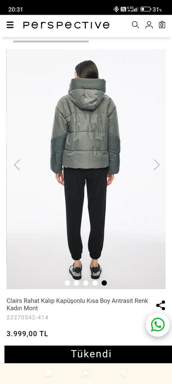 Kadın mont kol detaylı sıfır/etiketli ürün - Görsel 2