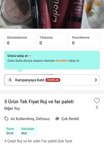 4 adet  Ruj ve far paleti - Görsel 9